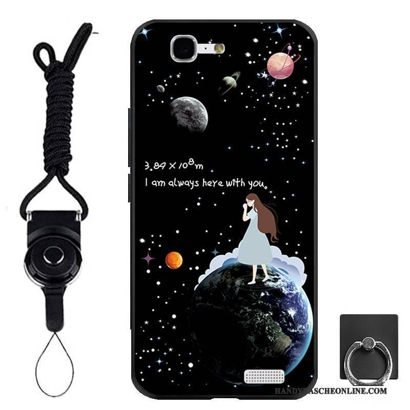 Hülle Huawei Ascend G7 Weiche Schwarz Handyhüllen, Case Huawei Ascend G7 Schutz Ring Hängende Verzierungen