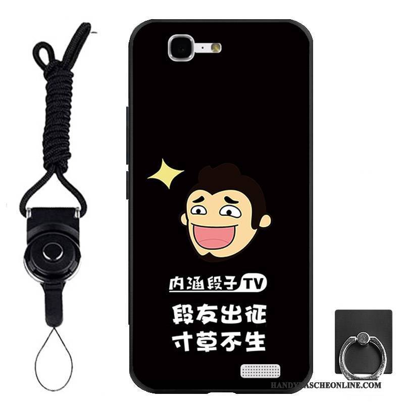 Hülle Huawei Ascend G7 Weiche Schwarz Handyhüllen, Case Huawei Ascend G7 Schutz Ring Hängende Verzierungen