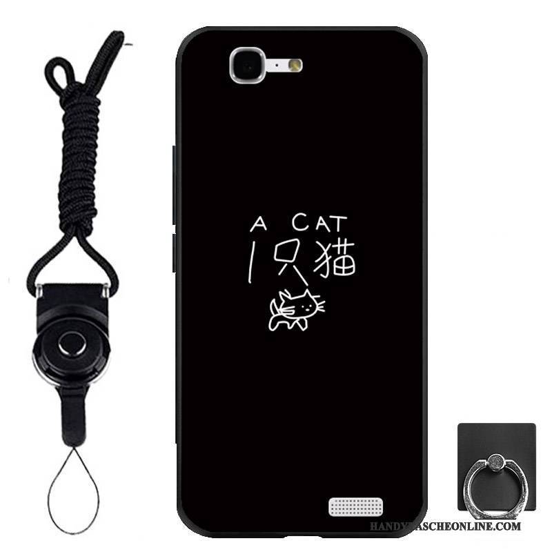 Hülle Huawei Ascend G7 Weiche Schwarz Handyhüllen, Case Huawei Ascend G7 Schutz Ring Hängende Verzierungen