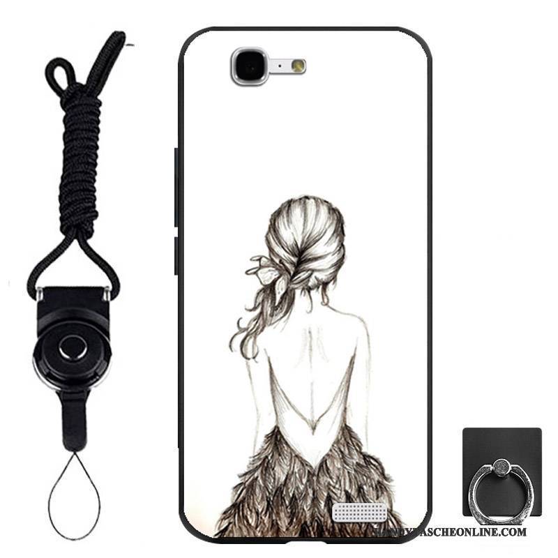 Hülle Huawei Ascend G7 Weiche Schwarz Handyhüllen, Case Huawei Ascend G7 Schutz Ring Hängende Verzierungen