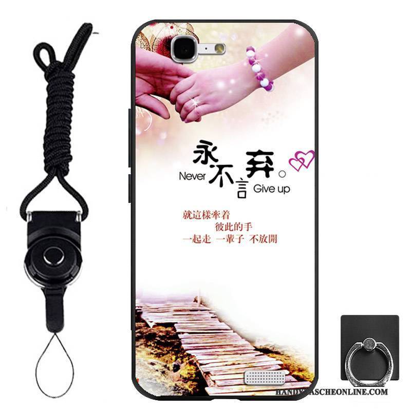 Hülle Huawei Ascend G7 Weiche Schwarz Handyhüllen, Case Huawei Ascend G7 Schutz Ring Hängende Verzierungen