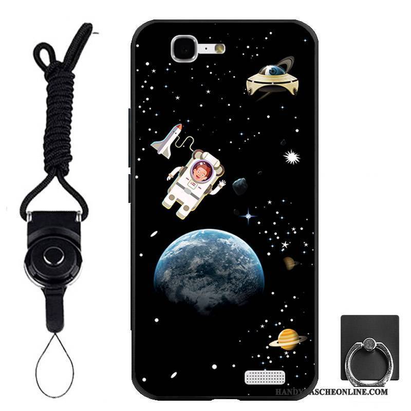 Hülle Huawei Ascend G7 Weiche Schwarz Handyhüllen, Case Huawei Ascend G7 Schutz Ring Hängende Verzierungen