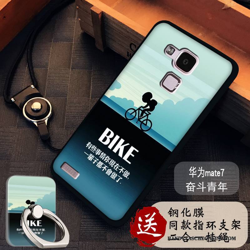 Hülle Huawei Ascend Mate 7 Silikon Handyhüllen Grün, Case Huawei Ascend Mate 7 Schutz Anti-sturz Lichtfarbe