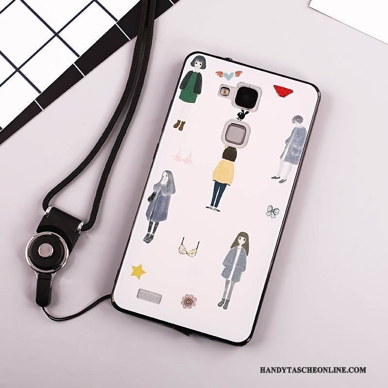 Hülle Huawei Ascend Mate 7 Taschen Handyhüllen Anti-sturz, Case Huawei Ascend Mate 7 Trend Weiß