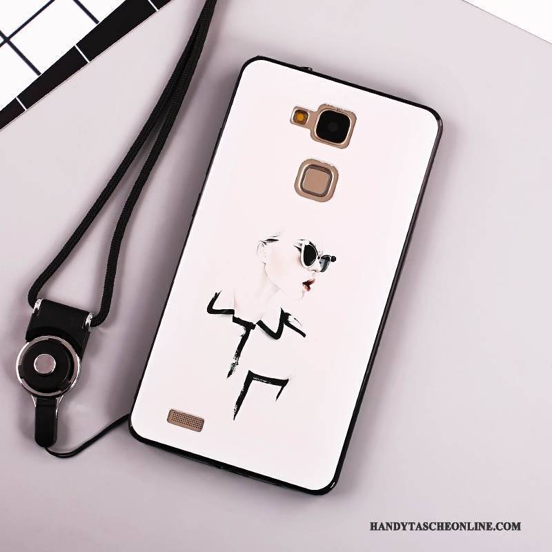Hülle Huawei Ascend Mate 7 Taschen Handyhüllen Anti-sturz, Case Huawei Ascend Mate 7 Trend Weiß