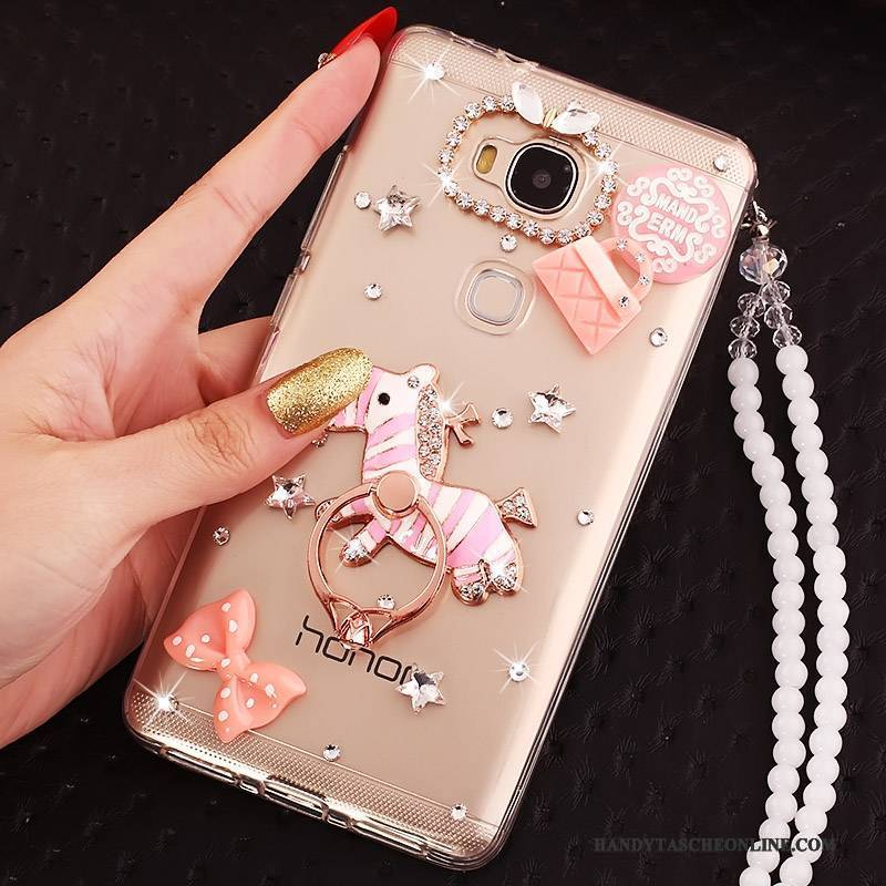 Hülle Huawei G7 Plus Kreativ Anti-sturz Handyhüllen, Case Huawei G7 Plus Schutz Ring Weiß
