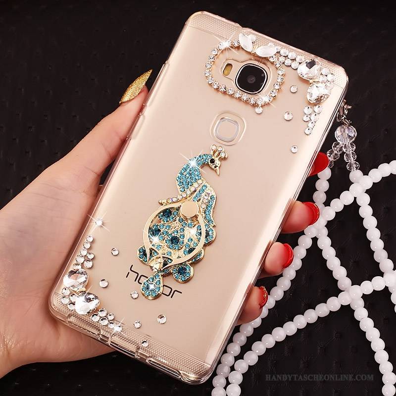 Hülle Huawei G7 Plus Kreativ Anti-sturz Handyhüllen, Case Huawei G7 Plus Schutz Ring Weiß