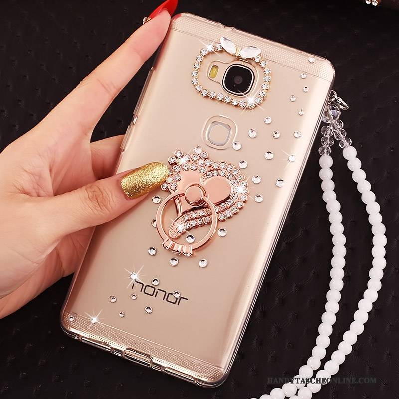 Hülle Huawei G7 Plus Kreativ Anti-sturz Handyhüllen, Case Huawei G7 Plus Schutz Ring Weiß