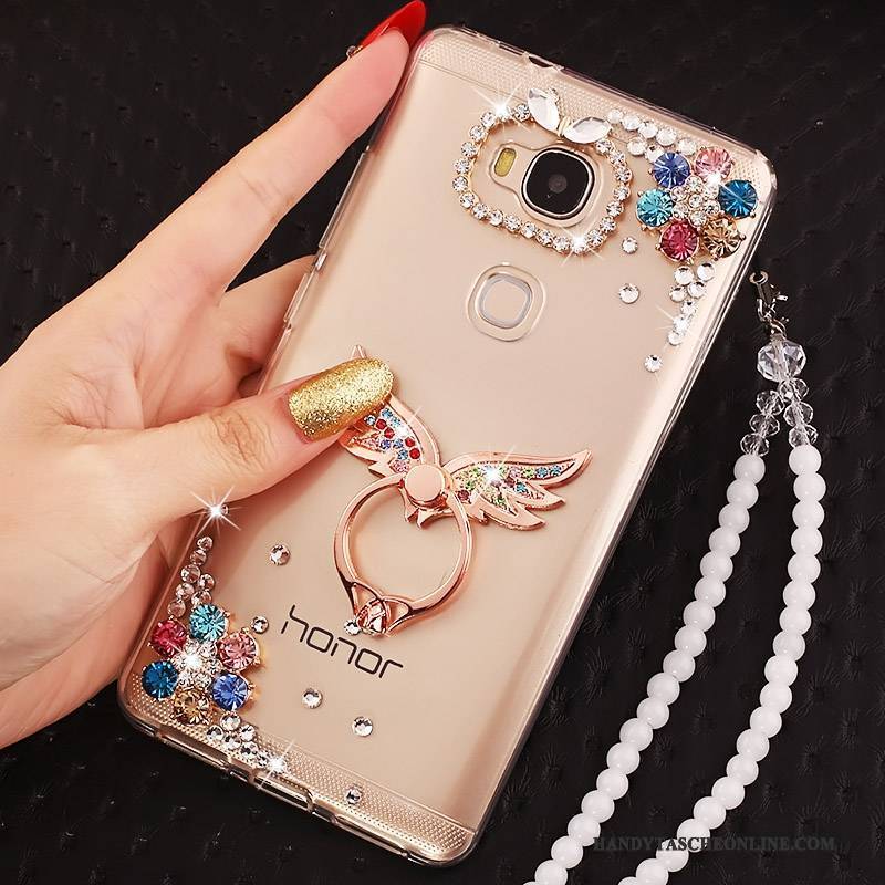 Hülle Huawei G7 Plus Kreativ Anti-sturz Handyhüllen, Case Huawei G7 Plus Schutz Ring Weiß