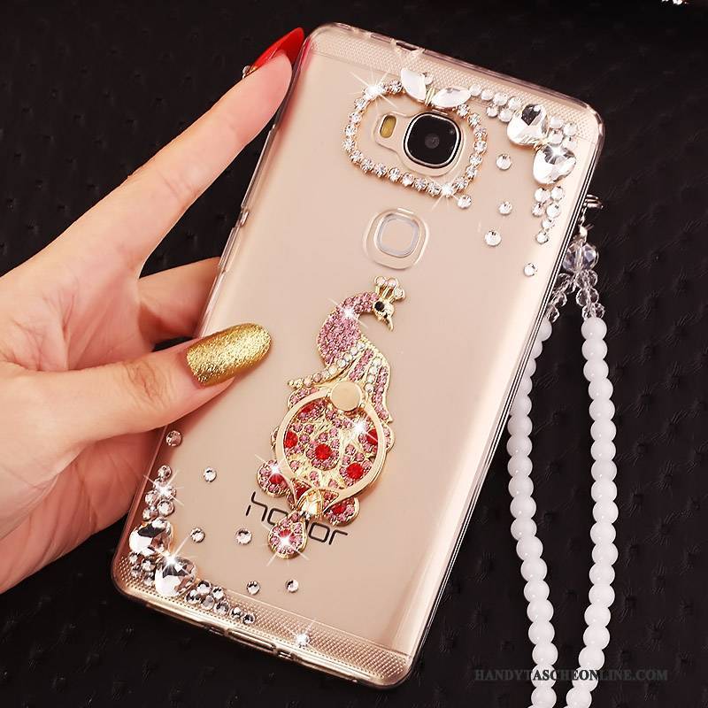 Hülle Huawei G7 Plus Kreativ Anti-sturz Handyhüllen, Case Huawei G7 Plus Schutz Ring Weiß