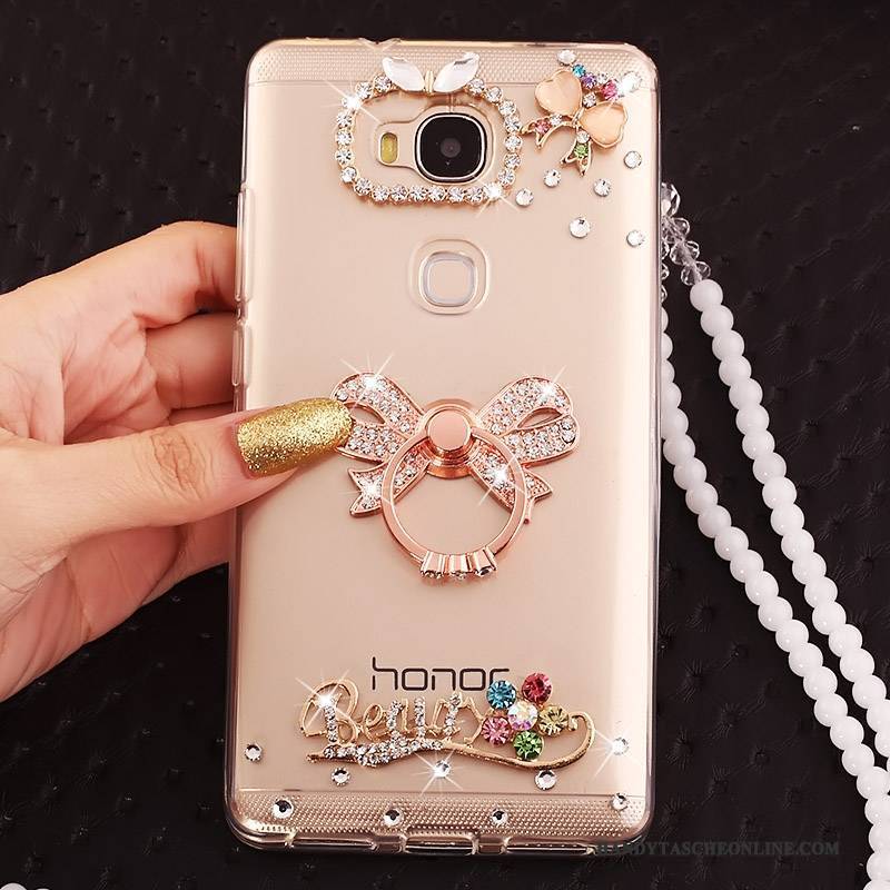 Hülle Huawei G7 Plus Kreativ Anti-sturz Handyhüllen, Case Huawei G7 Plus Schutz Ring Weiß