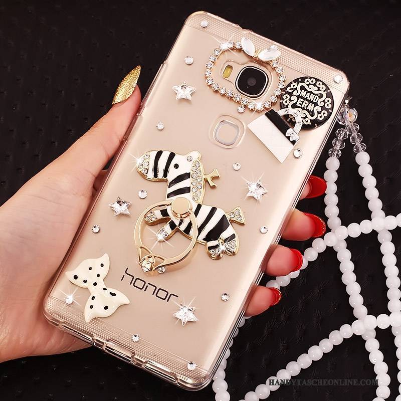 Hülle Huawei G7 Plus Kreativ Anti-sturz Handyhüllen, Case Huawei G7 Plus Schutz Ring Weiß