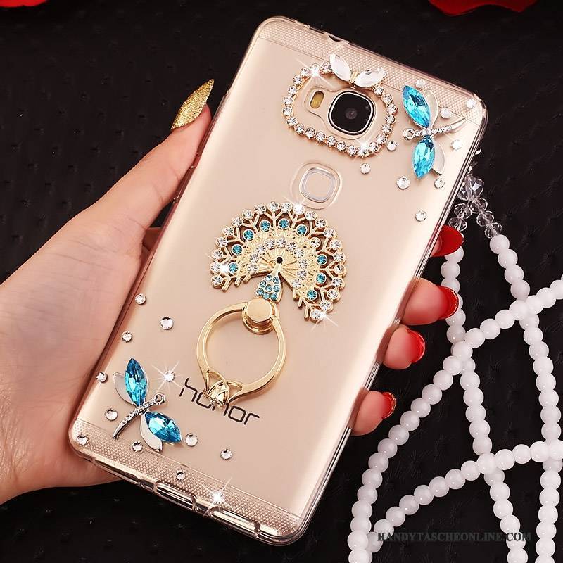 Hülle Huawei G7 Plus Kreativ Anti-sturz Handyhüllen, Case Huawei G7 Plus Schutz Ring Weiß