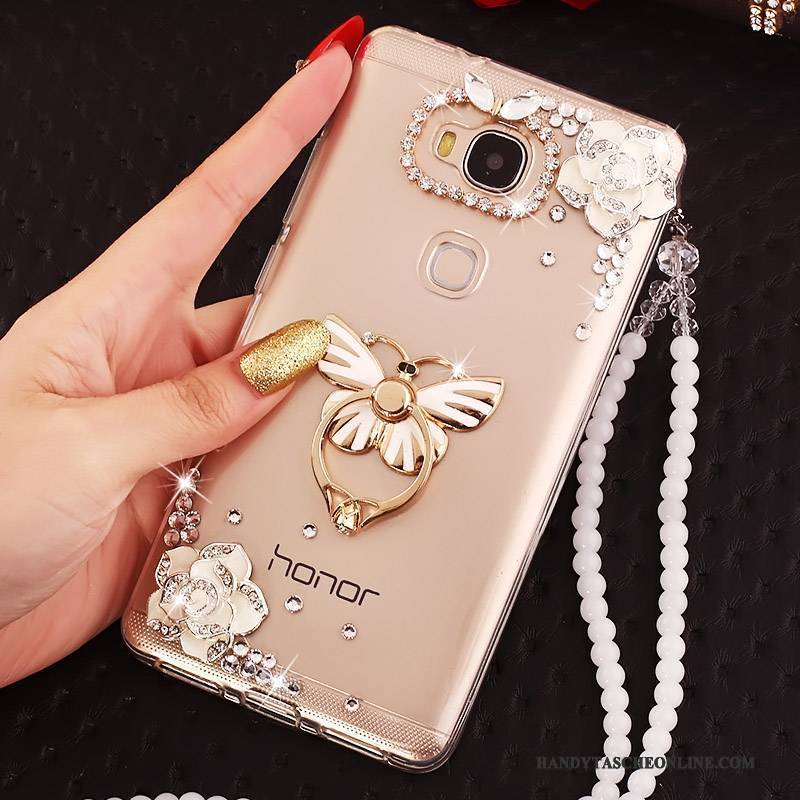 Hülle Huawei G7 Plus Kreativ Anti-sturz Handyhüllen, Case Huawei G7 Plus Schutz Ring Weiß