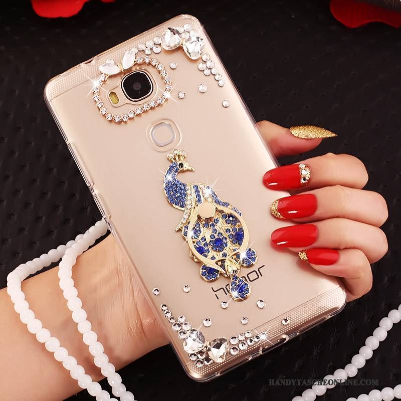 Hülle Huawei G7 Plus Kreativ Anti-sturz Handyhüllen, Case Huawei G7 Plus Schutz Ring Weiß