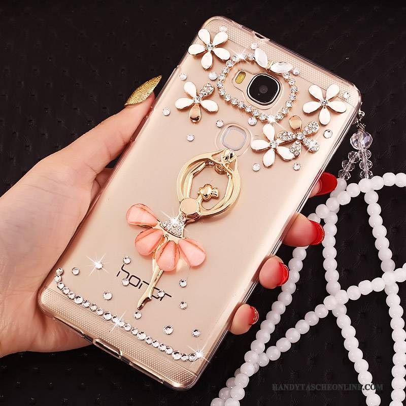 Hülle Huawei G7 Plus Kreativ Anti-sturz Handyhüllen, Case Huawei G7 Plus Schutz Ring Weiß
