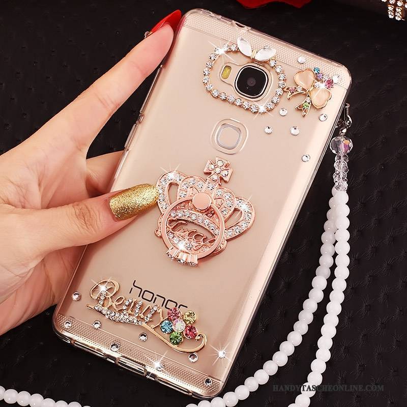 Hülle Huawei G7 Plus Kreativ Anti-sturz Handyhüllen, Case Huawei G7 Plus Schutz Ring Weiß