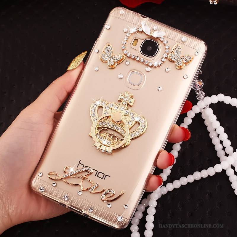 Hülle Huawei G7 Plus Kreativ Anti-sturz Handyhüllen, Case Huawei G7 Plus Schutz Ring Weiß