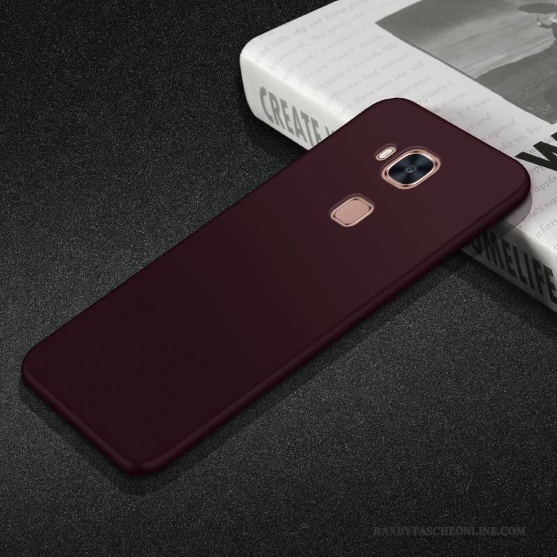 Hülle Huawei G7 Plus Silikon Rot Einfach, Case Huawei G7 Plus Schutz Trend Persönlichkeit