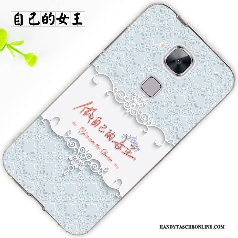 Hülle Huawei G7 Plus Silikon Trend Anti-sturz, Case Huawei G7 Plus Schutz Hängende Verzierungen Weiß