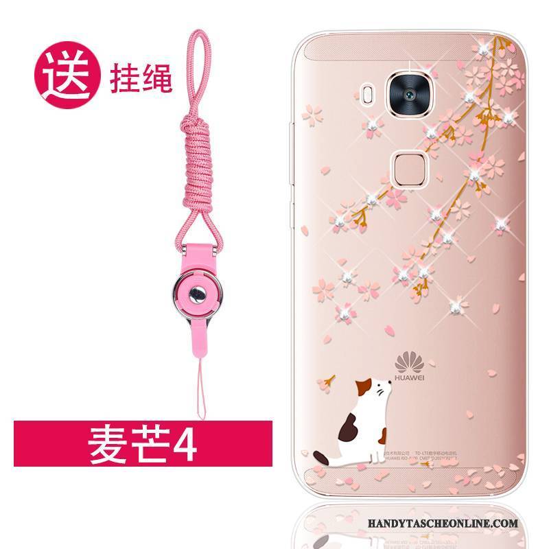 Hülle Huawei G7 Plus Strass Anti-sturz Handyhüllen, Case Huawei G7 Plus Weiche Rosa Trend