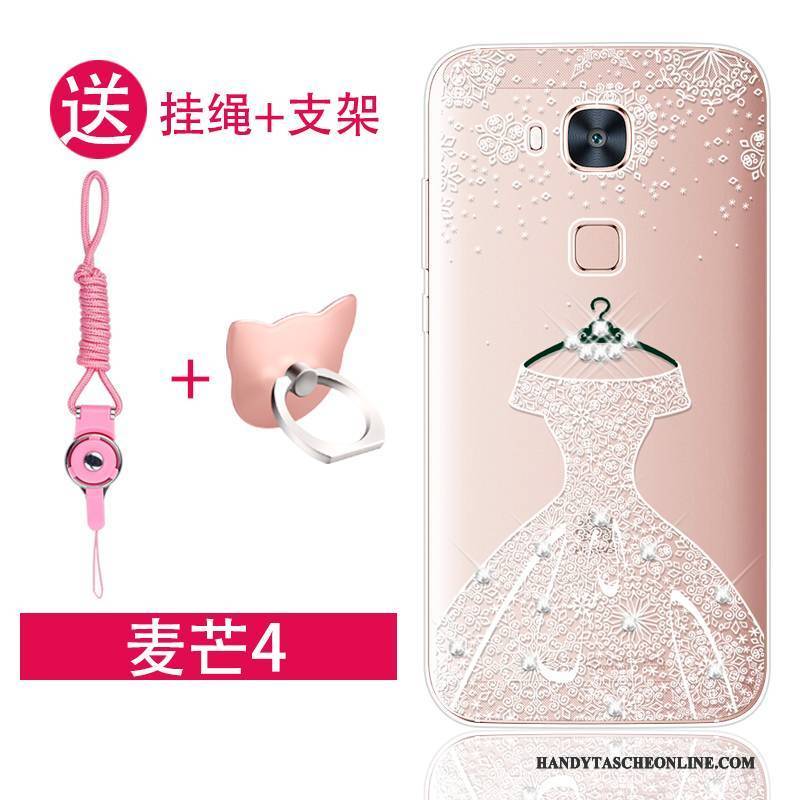 Hülle Huawei G7 Plus Strass Anti-sturz Handyhüllen, Case Huawei G7 Plus Weiche Rosa Trend