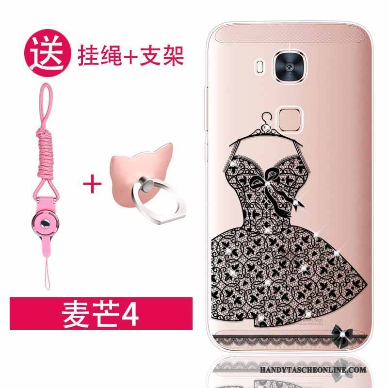 Hülle Huawei G7 Plus Strass Anti-sturz Handyhüllen, Case Huawei G7 Plus Weiche Rosa Trend