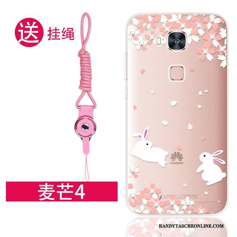 Hülle Huawei G7 Plus Strass Anti-sturz Handyhüllen, Case Huawei G7 Plus Weiche Rosa Trend
