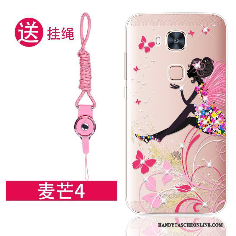Hülle Huawei G7 Plus Strass Anti-sturz Handyhüllen, Case Huawei G7 Plus Weiche Rosa Trend