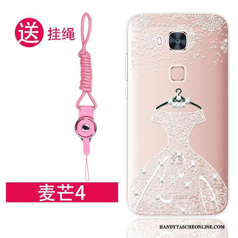 Hülle Huawei G7 Plus Strass Anti-sturz Handyhüllen, Case Huawei G7 Plus Weiche Rosa Trend