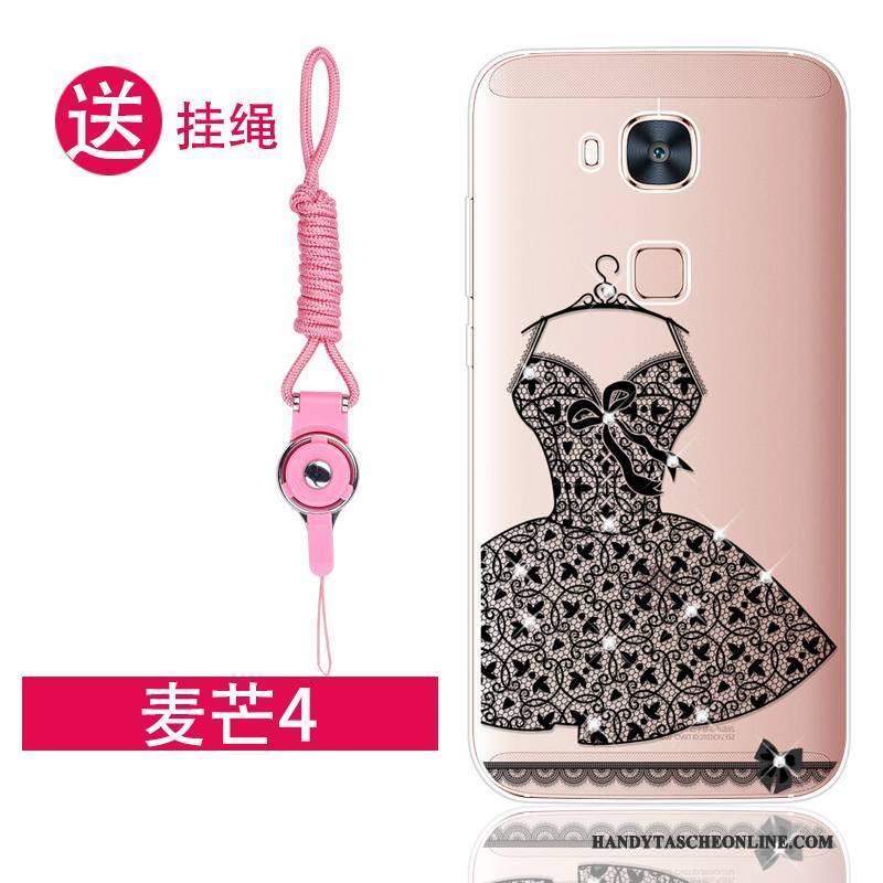 Hülle Huawei G7 Plus Strass Anti-sturz Handyhüllen, Case Huawei G7 Plus Weiche Rosa Trend