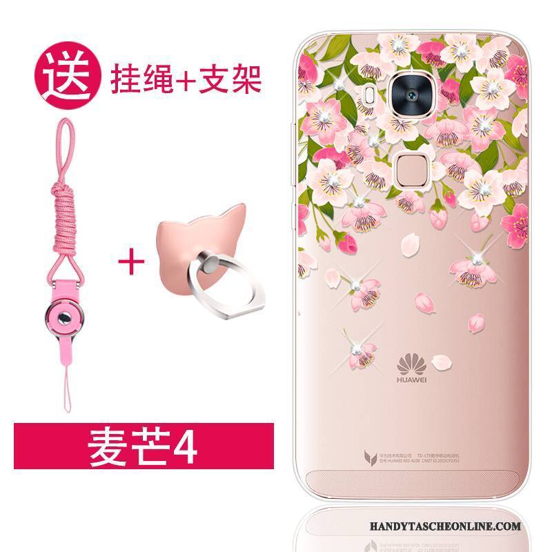 Hülle Huawei G7 Plus Strass Anti-sturz Handyhüllen, Case Huawei G7 Plus Weiche Rosa Trend