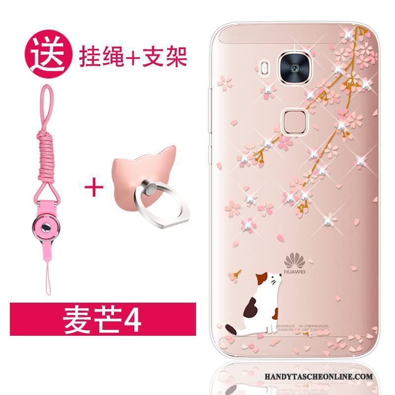 Hülle Huawei G7 Plus Strass Anti-sturz Handyhüllen, Case Huawei G7 Plus Weiche Rosa Trend