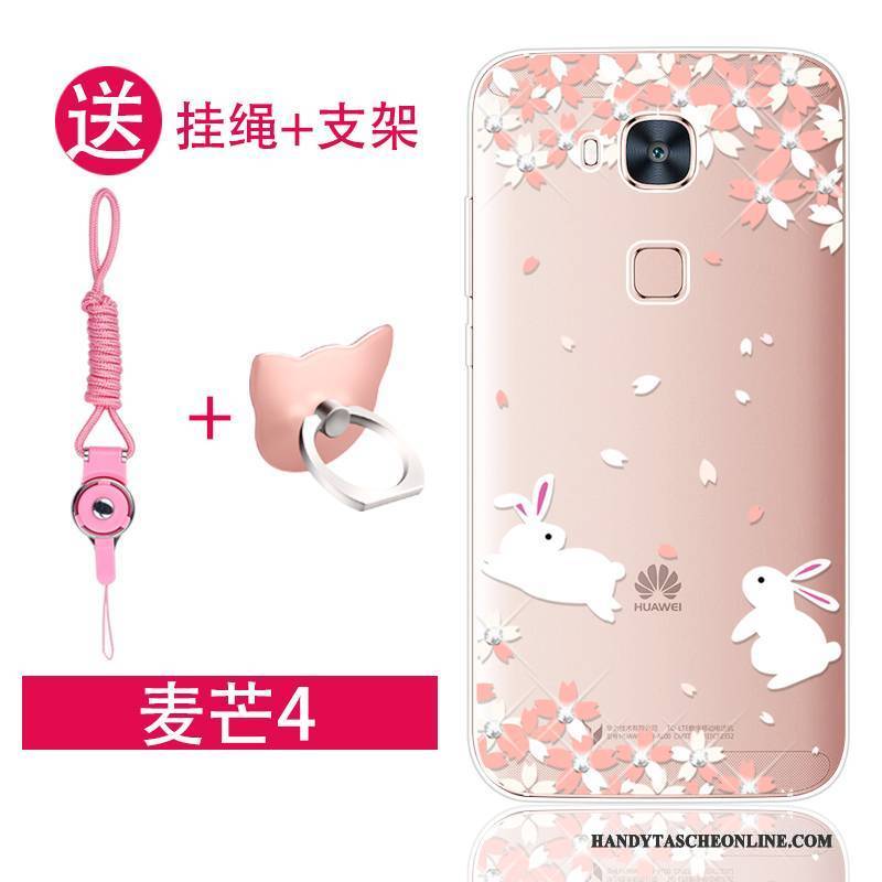 Hülle Huawei G7 Plus Strass Anti-sturz Handyhüllen, Case Huawei G7 Plus Weiche Rosa Trend