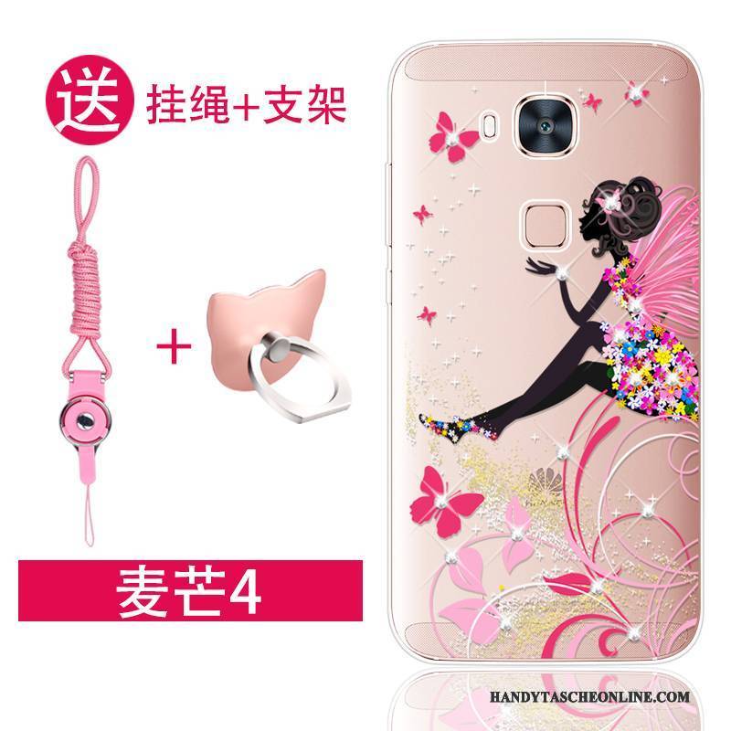 Hülle Huawei G7 Plus Strass Anti-sturz Handyhüllen, Case Huawei G7 Plus Weiche Rosa Trend