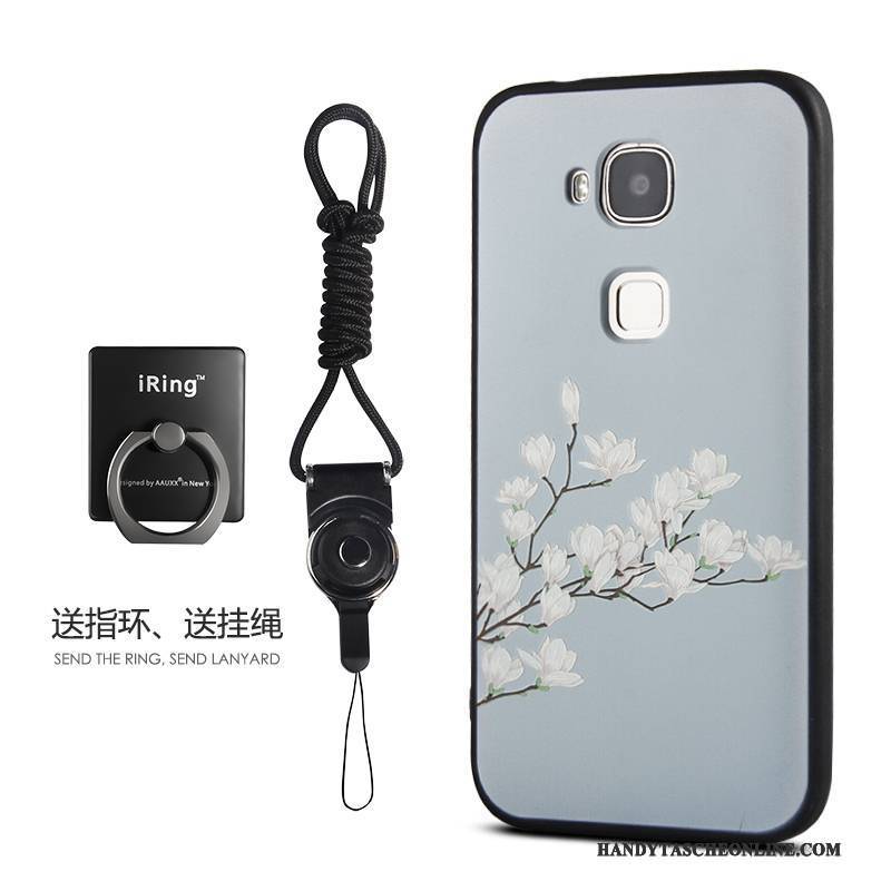 Hülle Huawei G7 Plus Taschen Handyhüllen Dreidimensional, Case Huawei G7 Plus Silikon Hellblau Trend
