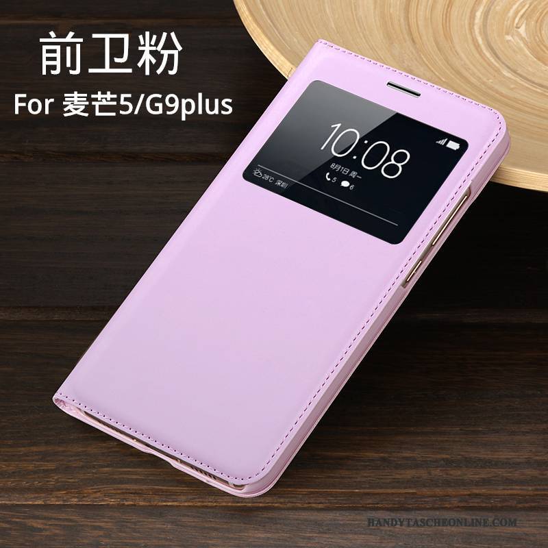 Hülle Huawei G9 Plus Folio Handyhüllen Rot, Case Huawei G9 Plus Lederhülle