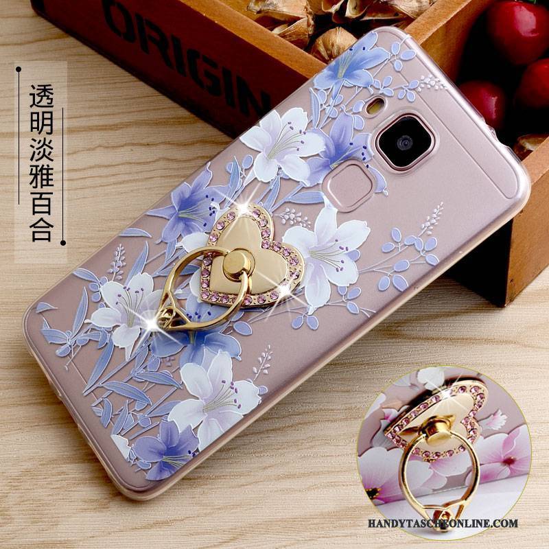 Hülle Huawei G9 Plus Halterung Ring Handyhüllen, Case Huawei G9 Plus Prägung Gelb Transparent