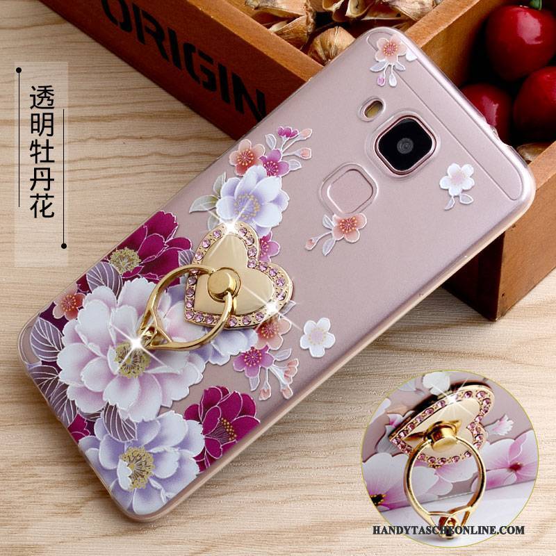 Hülle Huawei G9 Plus Halterung Ring Handyhüllen, Case Huawei G9 Plus Prägung Gelb Transparent