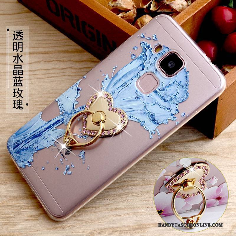 Hülle Huawei G9 Plus Halterung Ring Handyhüllen, Case Huawei G9 Plus Prägung Gelb Transparent