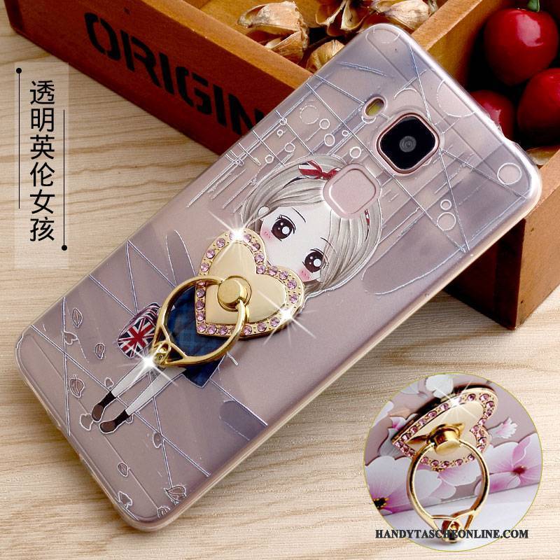 Hülle Huawei G9 Plus Halterung Ring Handyhüllen, Case Huawei G9 Plus Prägung Gelb Transparent