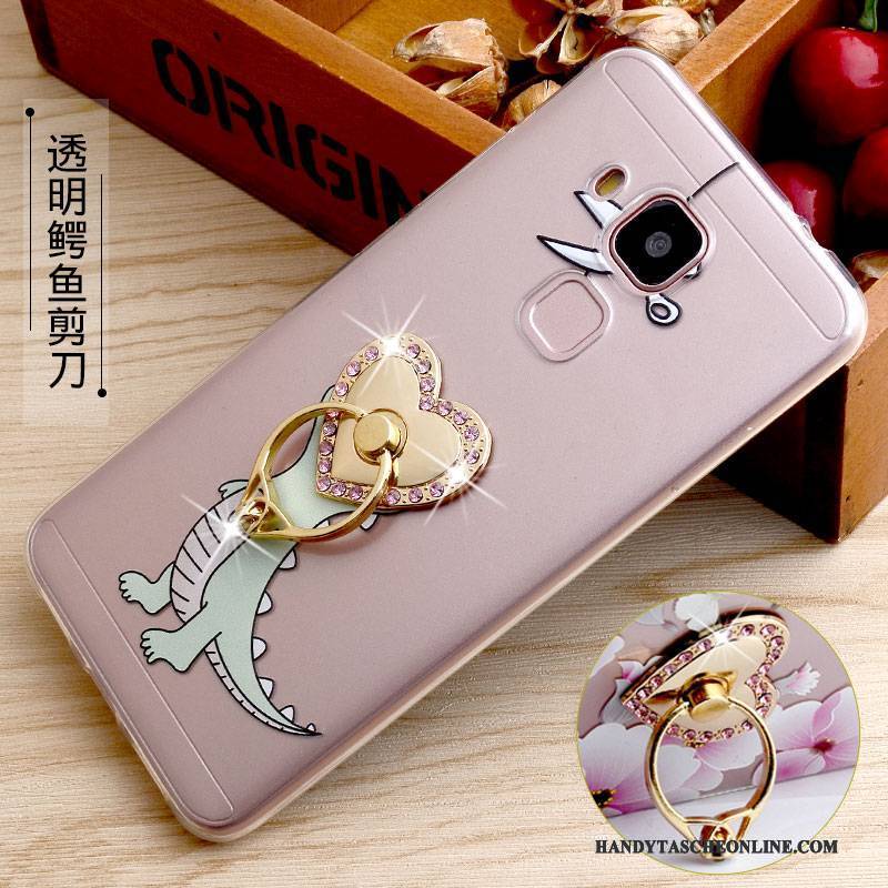 Hülle Huawei G9 Plus Halterung Ring Handyhüllen, Case Huawei G9 Plus Prägung Gelb Transparent
