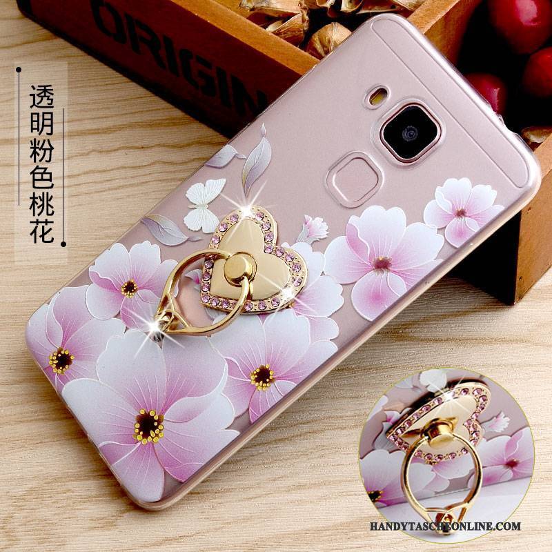 Hülle Huawei G9 Plus Halterung Ring Handyhüllen, Case Huawei G9 Plus Prägung Gelb Transparent