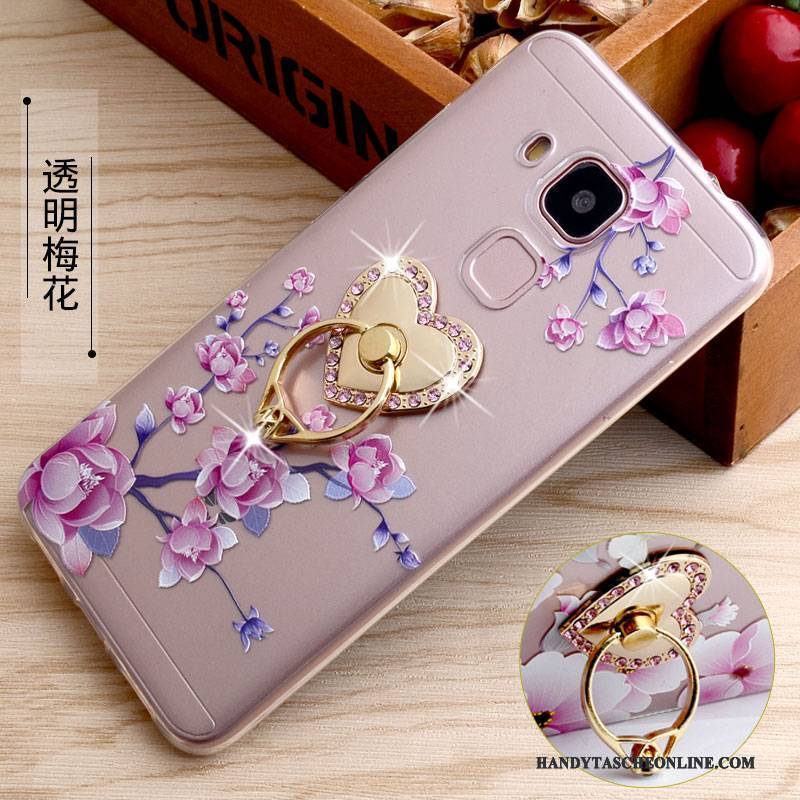 Hülle Huawei G9 Plus Halterung Ring Handyhüllen, Case Huawei G9 Plus Prägung Gelb Transparent