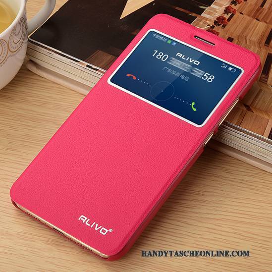 Hülle Huawei G9 Plus Lederhülle Anti-sturz Rosa, Case Huawei G9 Plus Schutz Handyhüllen