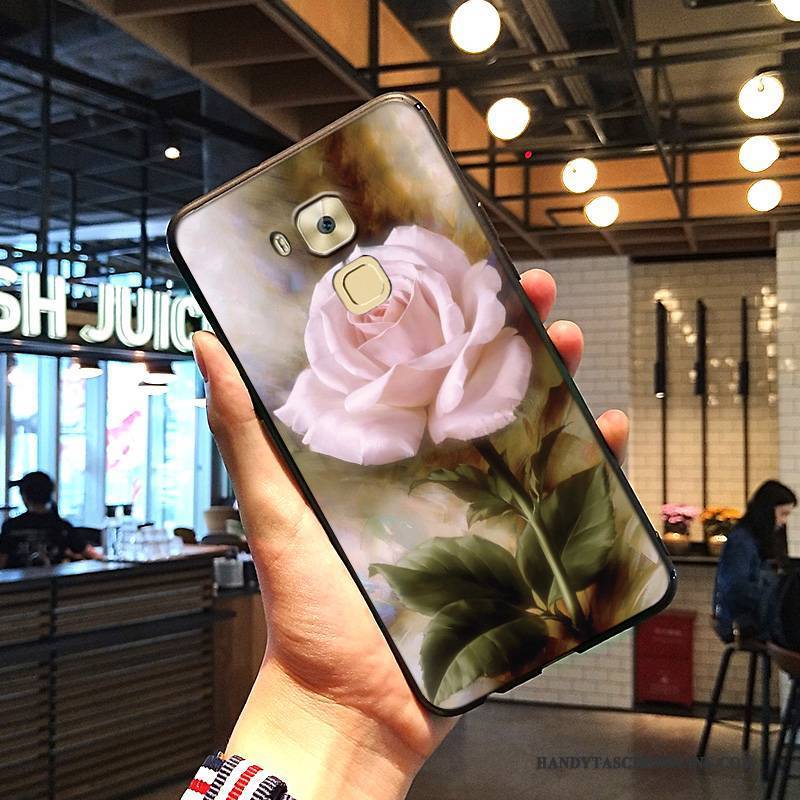 Hülle Huawei G9 Plus Schutz Kunst Rot, Case Huawei G9 Plus Prägung Handyhüllen Anti-sturz
