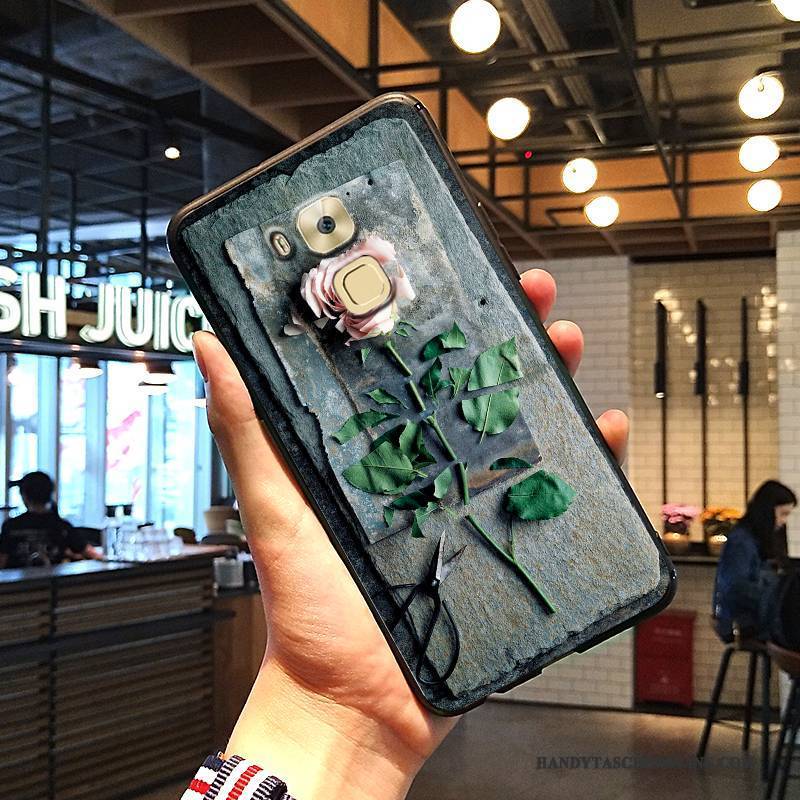 Hülle Huawei G9 Plus Schutz Kunst Rot, Case Huawei G9 Plus Prägung Handyhüllen Anti-sturz