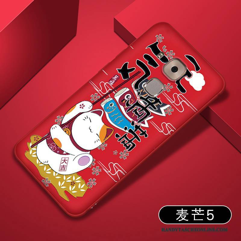 Hülle Huawei G9 Plus Weiche Trend Handyhüllen, Case Huawei G9 Plus Taschen Rot Schlank