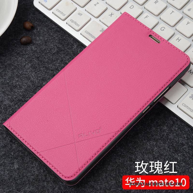 Hülle Huawei Mate 10 Folio Trend Anti-sturz, Case Huawei Mate 10 Lederhülle Handyhüllen Schwarz