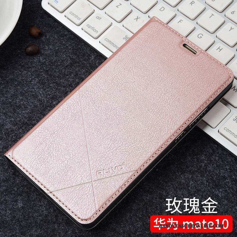Hülle Huawei Mate 10 Folio Trend Anti-sturz, Case Huawei Mate 10 Lederhülle Handyhüllen Schwarz